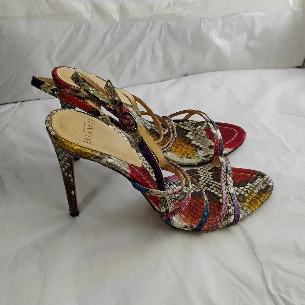 Birman Python Multicolor Heel Sandals Luxury 38.5 - image 1